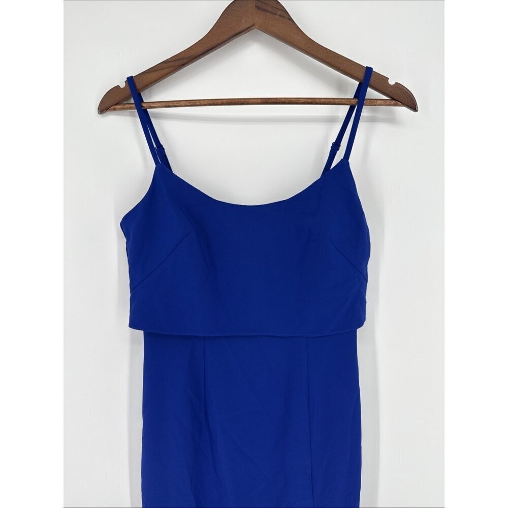 NWT Aidan by Adrianna Papell Cobalt Blue Fringe Midi Dress – Size 2 - Picture 7 of 16